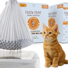 Sifting Cat Litter Box Liners with elastic drawstring. Tear-resistant, waterproof cat litter bags, fits Large, XL, XXL, Giant size litter boxes (40"  21", 2 Mil Extra thick)