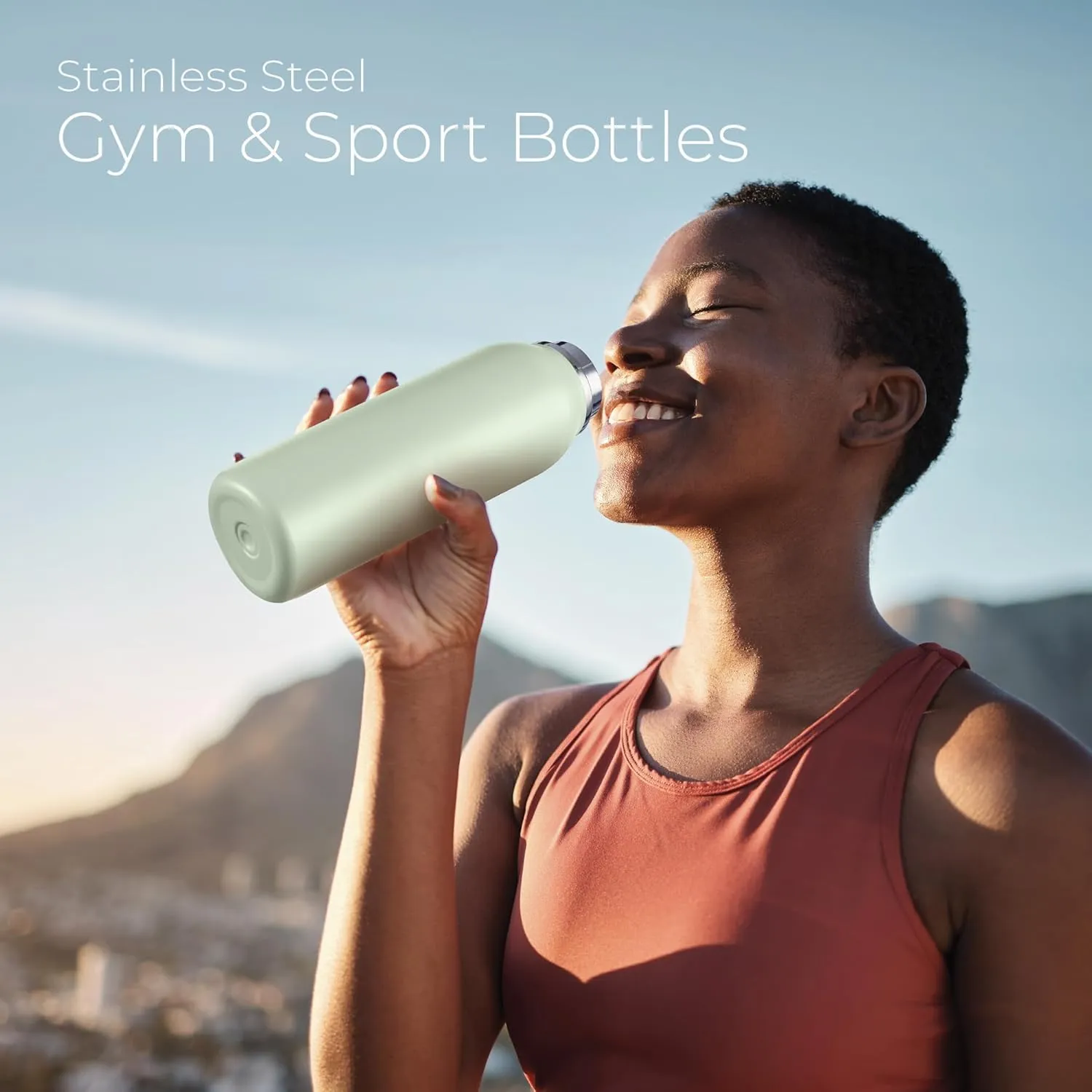 SipX Triple-Insulated Stainless Steel Water Bottle - 20oz. With Cover Lid, BPA-Free Reusable Insulated Water Bottle Keeps Cold For 24 Hours, (Green)