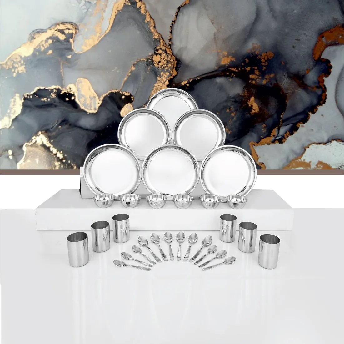 Stainless Steel 30 PCS Dinner set (6 People) Delight