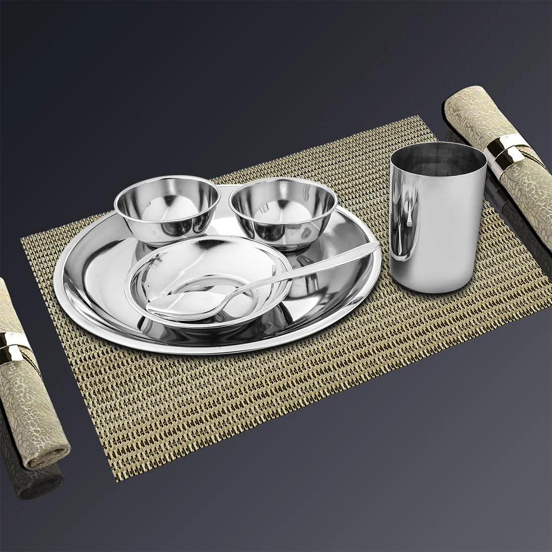Stainless Steel 6 PCS Thali Set Delight
