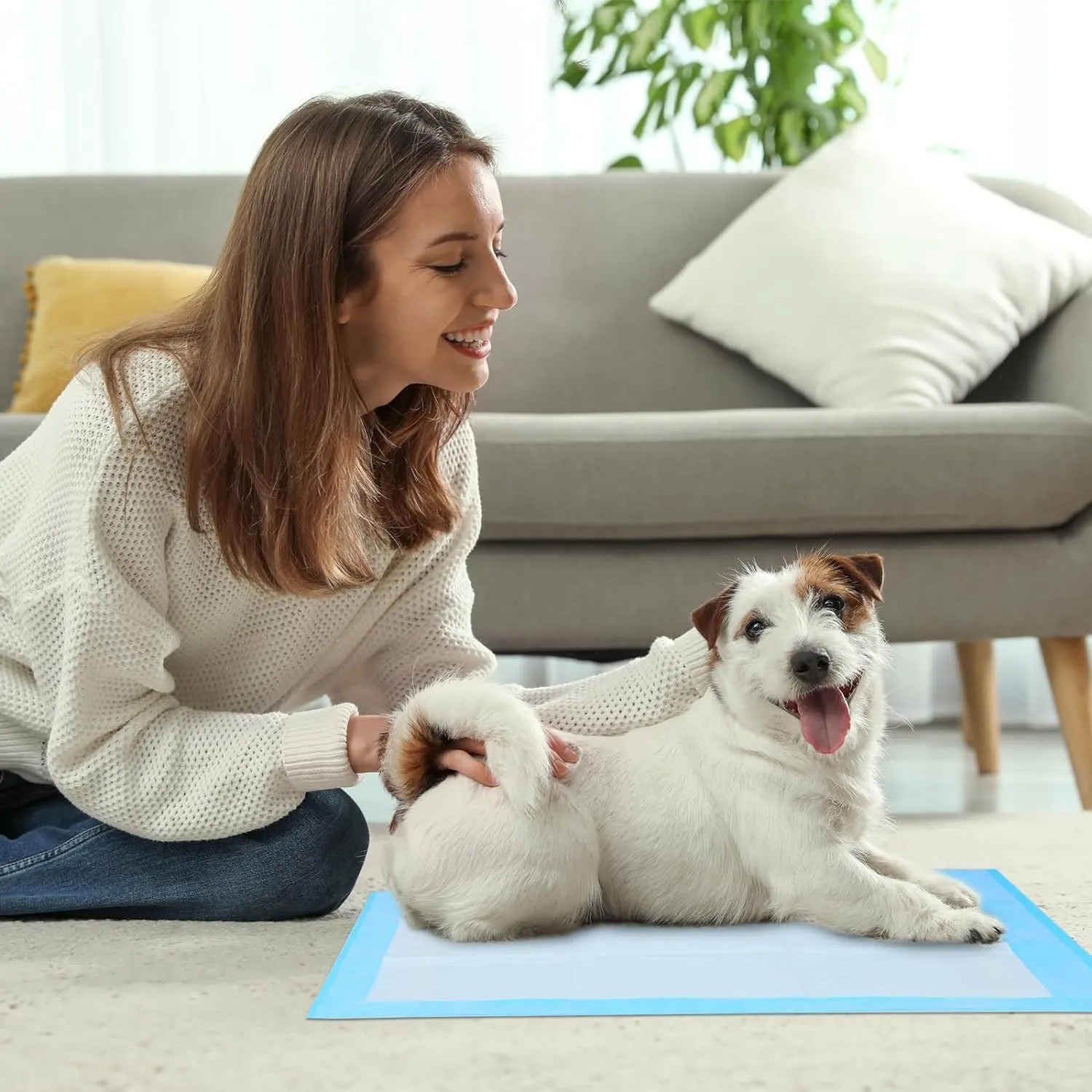 Super Absorbent Waterproof Dog and Puppy Pet Training Pad, Housebreaking Pet Pad, 150-Count Small-Size, 22"x22", Blue