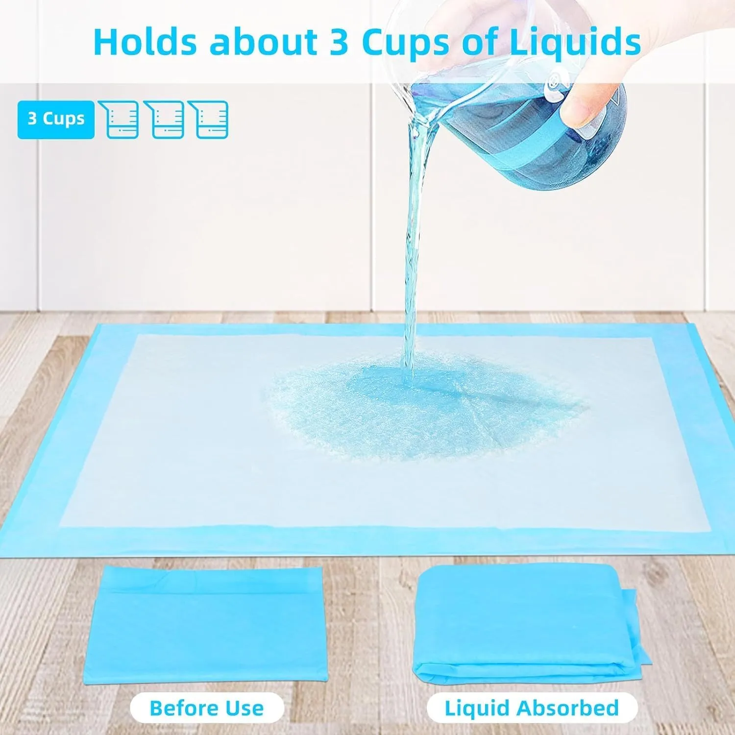 Super Absorbent Waterproof Dog and Puppy Pet Training Pad, Housebreaking Pet Pad, 40-Count Extra Middle-Size, 30X30, Blue