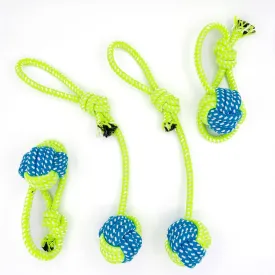 Tug of War Dog Toy Small Breed,Dog Ball with Rope,4-Pack Rope with Ball Attached for Small and Medium Breed 0-80 Pounds,Puppy Interactive Toy