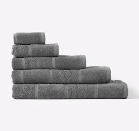 Velour Stripe 550GSM Bath Towel Range Ash